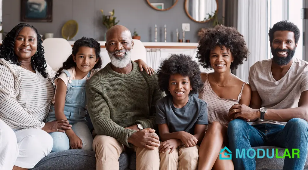 família com perfil de morador de casa modular